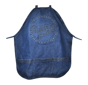 Philippe the Original Jean Apron with Circle Logo on Front