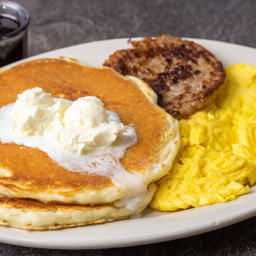 Short Stack with Bacon, Sausage, Turkey Sausage or Corned Beef Hash ...