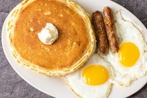 Breakfast Pancakes and Eggs